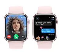 Apple Watch 9 45/Рожевий алюміній/світло -рожевий спортивний смуга M/L LTE 1180388 фото