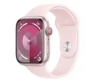 Apple Watch 9 45/Рожевий алюміній/світло -рожевий спортивний смуга M/L LTE 1180388 фото