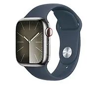 Apple Watch 9 41/Silver Steel/Storm Blue Sport Band M/L LTE 1180439 фото