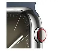 Apple Watch 9 45/срібляста сталь/штормовий блакитний спортивний гурт M/L LTE 1180445 фото