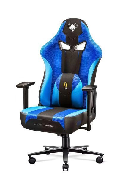 Кресло Diablo Chairs X-Player 2.0 стандартный размер игровое до 150 кг кожа ECO ткань черно-синий EURO_1275911 фото