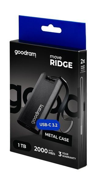 Диск GoodRam Move Ridge SSD 1TB USB 3.2 Тип C Черный EURO_1368222 фото
