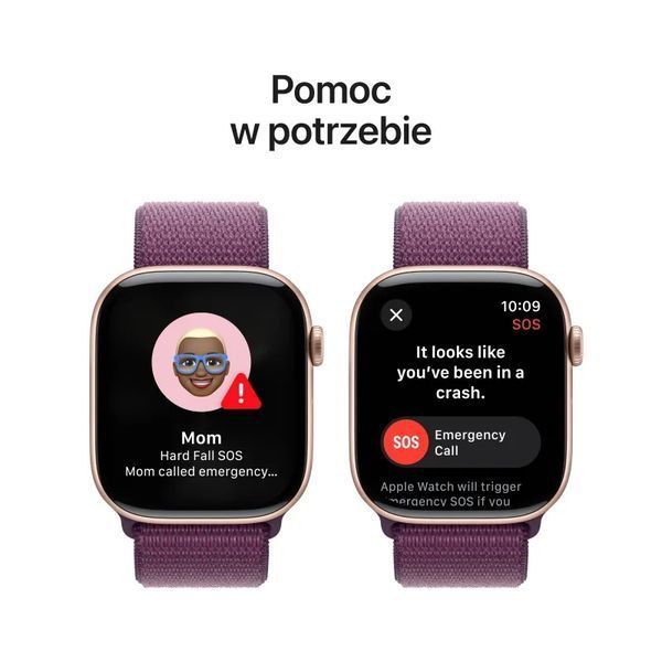 Apple Watch Series 10 GPS 46 мм, алюмінієвий, рожево-золотистий, спортивний ремінець, колір стигла слива EURO_1328241 фото