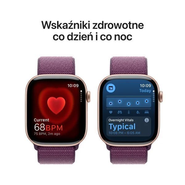 Apple Watch Series 10 GPS 46 мм, алюмінієвий, рожево-золотистий, спортивний ремінець, колір стигла слива EURO_1328241 фото