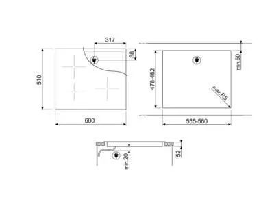Индукционная плита Smeg SI2641D 60 см EURO_1265973 фото