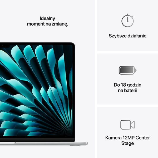 Apple MacBook Air 2025 15.3' M4 16 ГБ ОЗП 256 ГБ Жорсткий диск macOS Срібний 70 Вт(Z1DB0001C) EURO_1355354 фото
