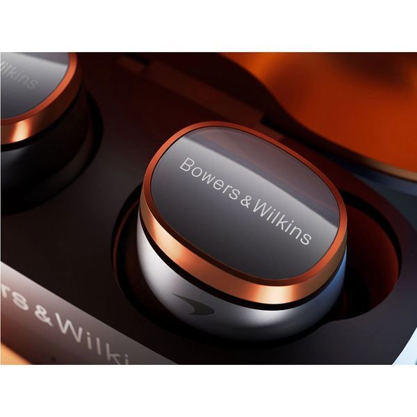 Беспроводные наушники Bowers & Wilkins Pi8 McLaren Edition внутриканальные, Bluetooth 5.4, серо-оранжевые EURO_1372338 фото