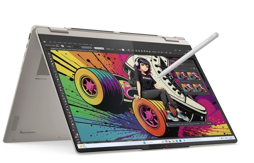 Ноутбук 2w1 Lenovo Yoga 7 2-в-1 16AKP10 OLED 16' 120 Гц Ryzen AI 7 350 16 ГБ ОЗУ 512 ГБ Диск SSD Win11 Złoty(83JU000SPB) EURO_1356473 фото