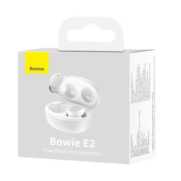 Бездротові навушники Baseus Bowie E2 внутрішньоканальні Bluetooth 5.2 білі EURO_1255766 фото