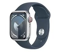 Apple Watch 9 41/сріблястий алюміній/штормовий блакитний спортивний гурт M/L LTE 1180355 фото